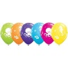 Balon QL 11" z nadr. "Morskie stwory", pastel mix tropikalny / 25 szt.