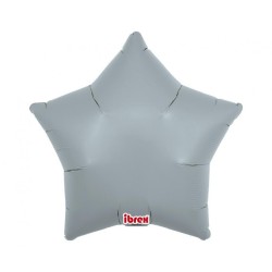 Foliowy balon w kształcie gwiazdy  Balon Ibrex Hel, 15", Blue Gray, 5 szt.