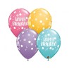Lateksowe Balony kolorowe z napis. "Happy Birthday" 11" - 28 cm / 25 szt.