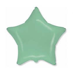 Balon foliowy zielony w kształcie gwiazdy, 18"- 47 cm /1szt