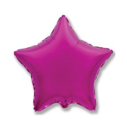 Balon foliowy różowy w kształcie gwiazdy, 18"- 47 cm /1szt
