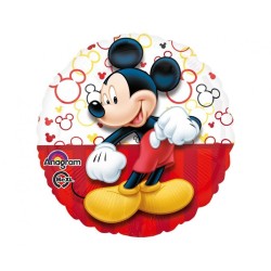 Foliowe Balony kolorowe z nadrukiem Mickey Mouse. 18"- 46 cm / 1 szt.