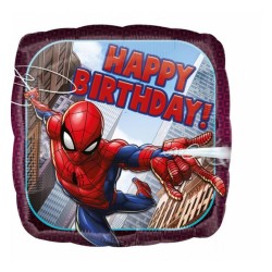 Foliowe Balony kolorowe z napis. "Happy Birthday" (Spiderman). 18" - 46 cm / 1 szt.