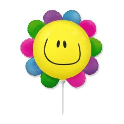 Foliowe Balony kolorowe w kszta. Kwiatek (tęczowy). 14" - 35 cm / 1 szt.