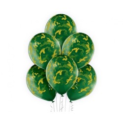 Lateksowe Balony D11 Camouflage - kamuflaż wojskowy, 12" - 30 cm., 6 szt.