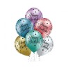 Balony lateksowe chromowane D11 Happy Birthday 1C5S, 6 szt.