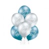 Lateksowe metaliczne Balony D11 Baby Boy 12" - 30 cm. 6 szt.