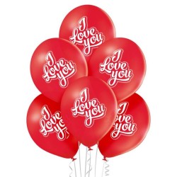 Lateksowe Balony D11 I Love You - Kocham Cię 12" - 30 cm. 6 szt.
