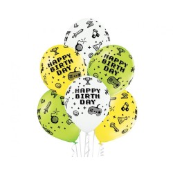 Lateksowe Balony D11 FAN GIER KOMPUTEROWYCH" - 30 cm. 6 szt.