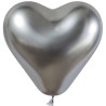 Lateksowe balony w kształcie serca Balony CRB12 shiny 12 cali - srebrne/ 25 szt.