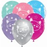 Lateksowe kolorowe balony z kotem, 12" - 30 cm.  5 szt.