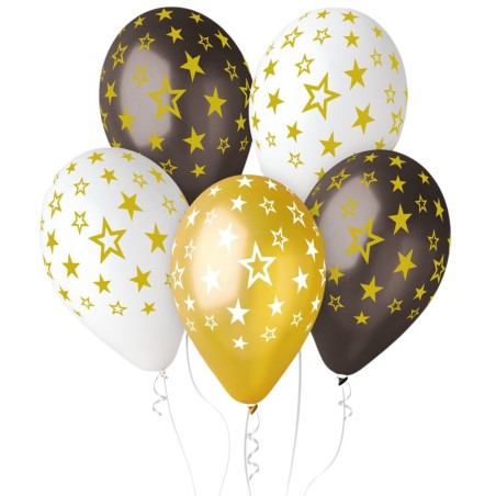 Lateksowe kolorowe balony w gwiazdy, 13" - 33 cm. 6 szt.