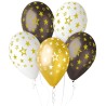 Lateksowe kolorowe balony w gwiazdy, 13" - 33 cm. 6 szt.