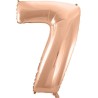 Balon foliowy różowo złote Cyfra 7, 36"- 92 cm / 1 szt
