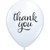 Lateksowe białe balony z nadrukiem Thank you, 11" - 30 cm. 25 szt.