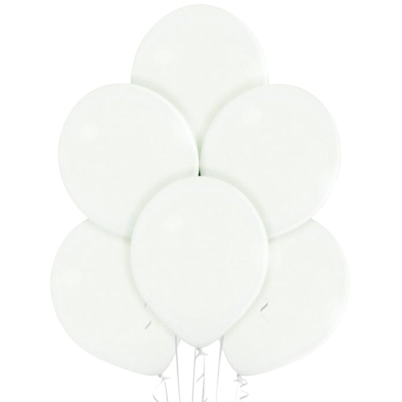 Lateksowe białe Balony B105 - klasyczne, 12" - 30 cm. 50 szt.