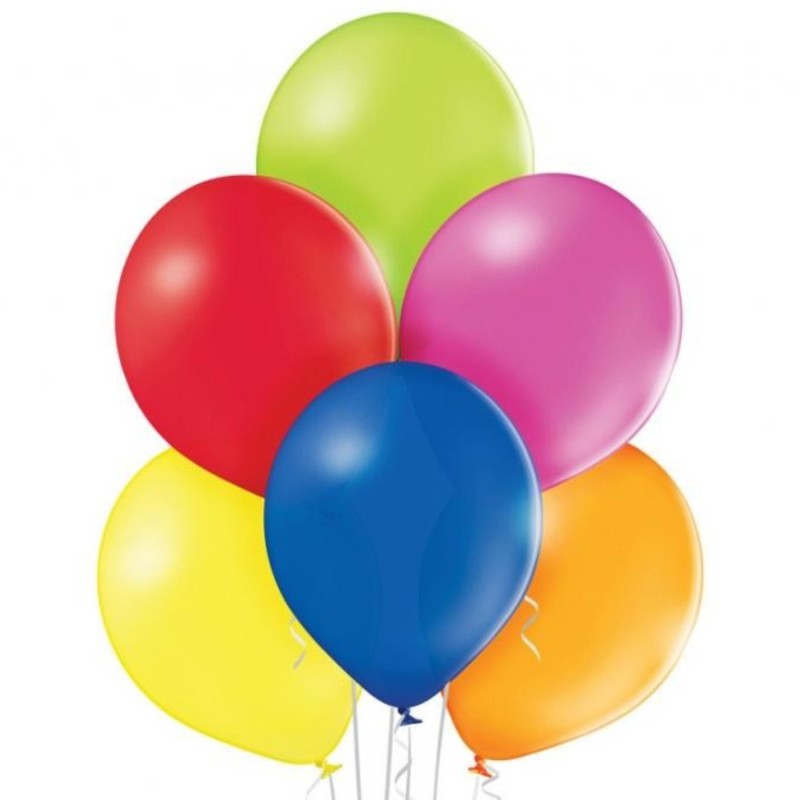 Lateksowe rożnokolorowe Balony B105 - klasyczne, 12" - 30 cm. 50 szt.