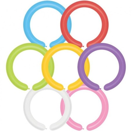 Lateksowe kolorowe balony rurki mix, 1" - 2,5 cm. 250 szt.