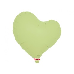 Balon foliowy zielony w kształcie "serca", 14"- 35 cm / 5 szt.