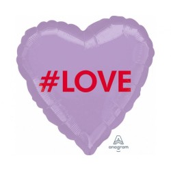 Fioletowy Balon foliowy 18'' HRT - Love Candy Heart, zapakowany