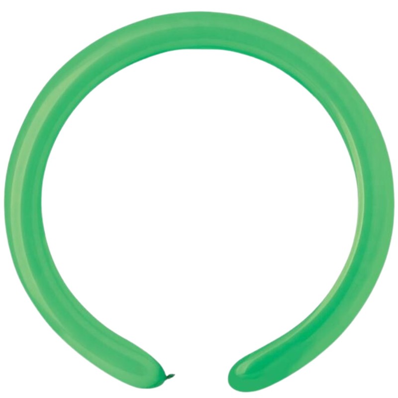 Lateksowe zielone balony rurki, 1" - 2,5 cm. 100 szt.