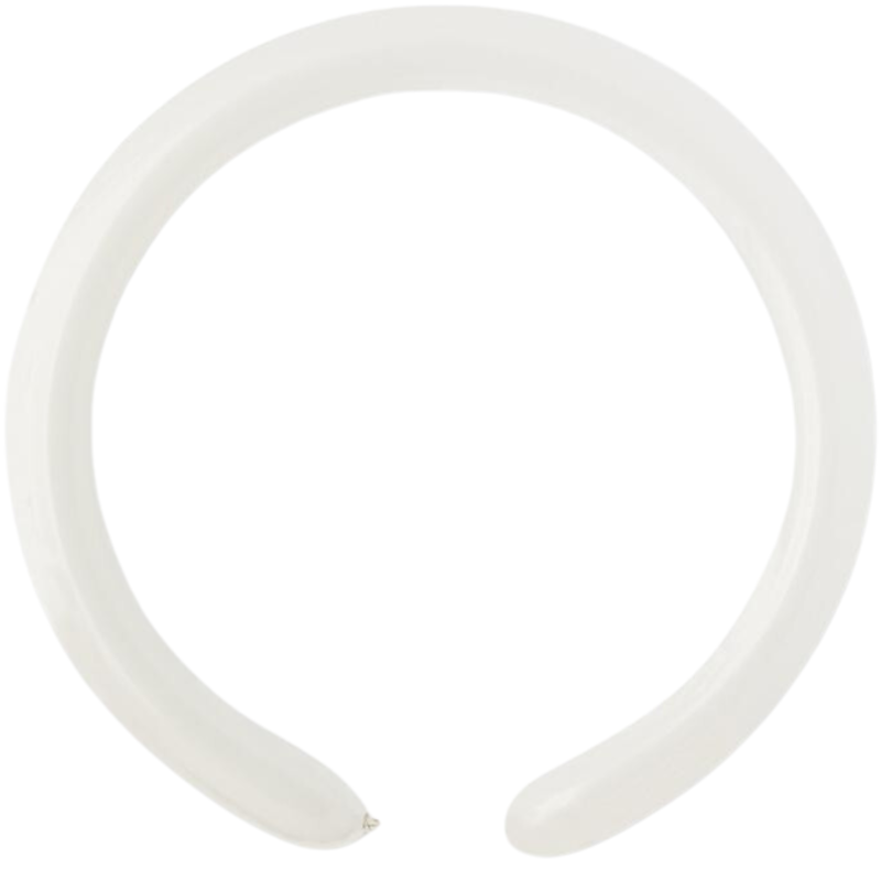 Lateksowe białe balony rurki, 1" - 2,5 cm. 100 szt.