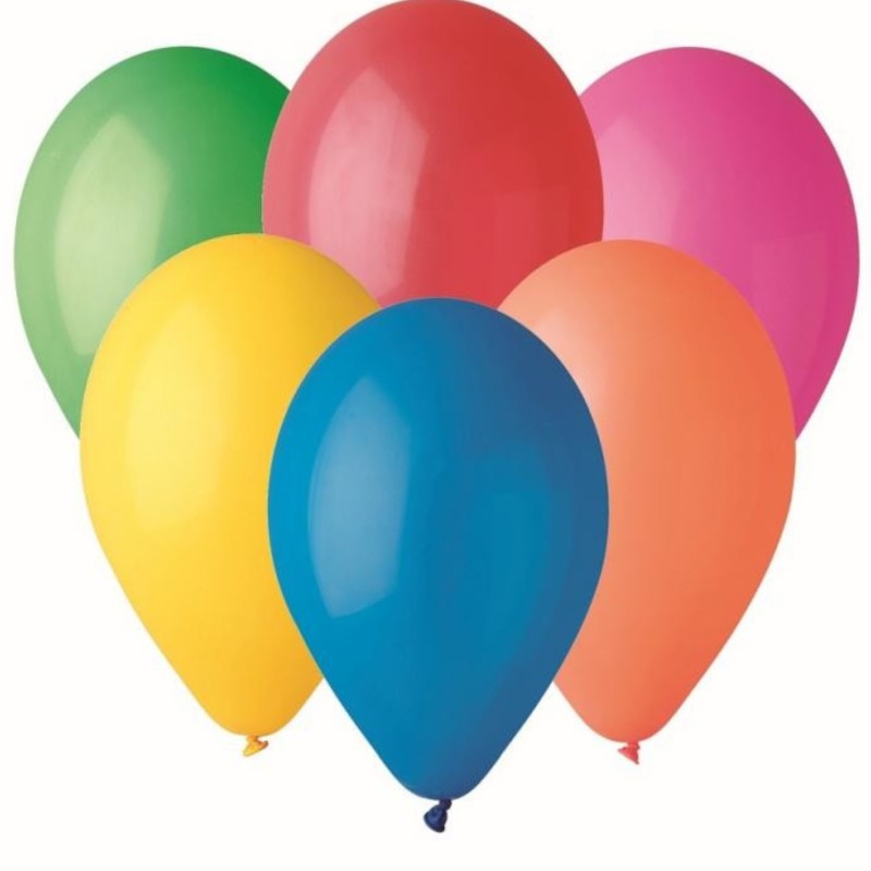 Lateksowe różnokolorowe Balony A80 - klasyczne, 9" - 23 cm. 25 szt.