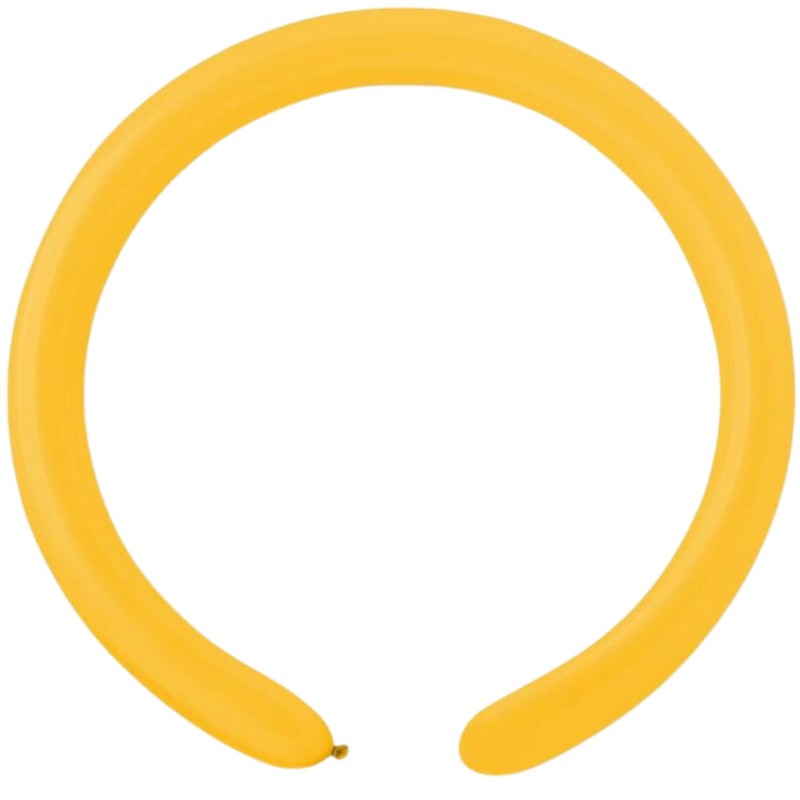 Lateksowe żółte balony rurki, 1" - 2,5 cm. 100 szt.