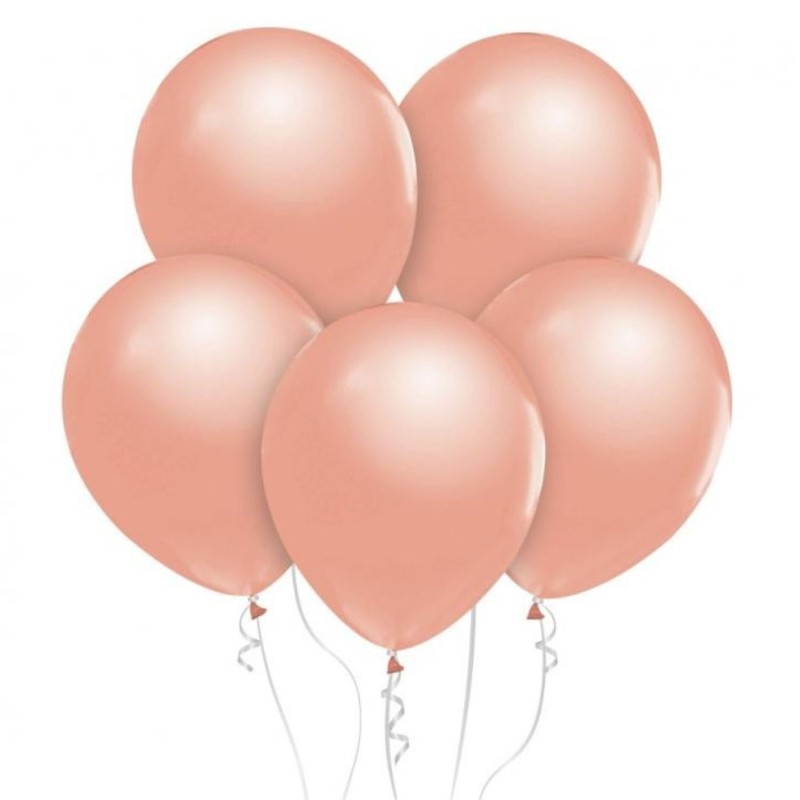 Lateksowe różowo-złote balony metalik  12" - 30 cm. 10 szt.