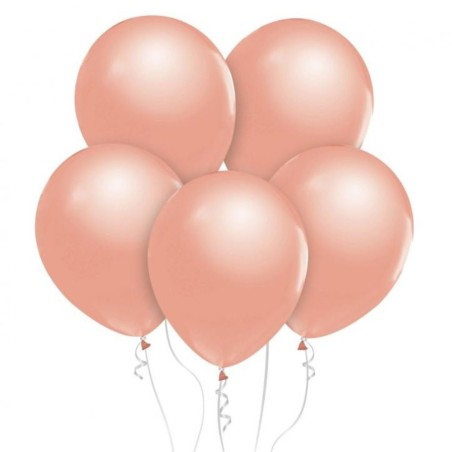 Lateksowe różowo-złote balony metalik  12" - 30 cm. 10 szt.