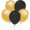 Lateksowe czarno-złote balony metalik  12" - 30 cm. 10 szt.