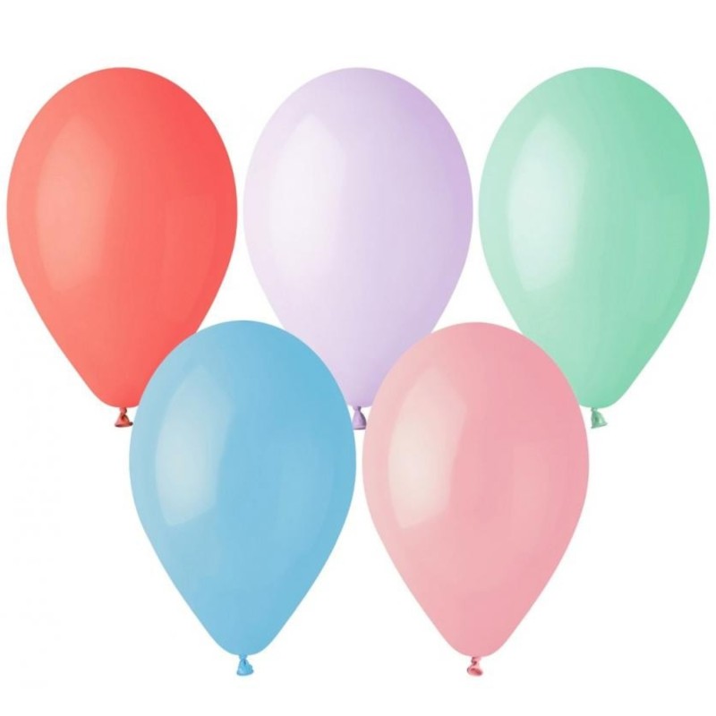Lateksowe różnokolorowe Balony G90 pastel - klasyczne, 10" - 25 cm. 100 szt.