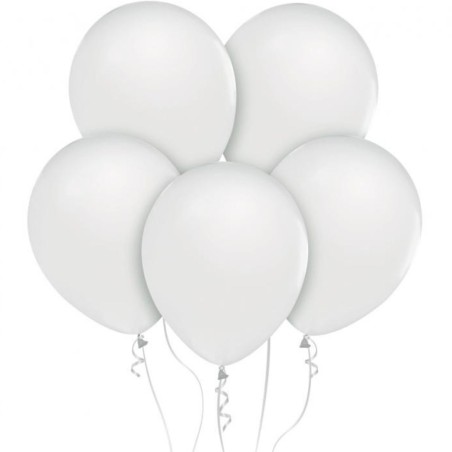Lateksowe białe balony metalik 12" - 30 cm. 10 szt.