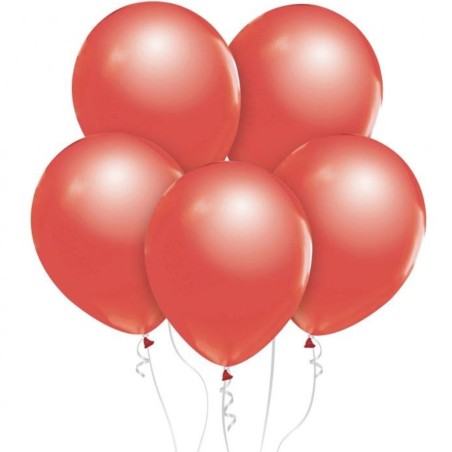 Lateksowe czerwone balony metalik  12" - 30 cm. 10 szt.