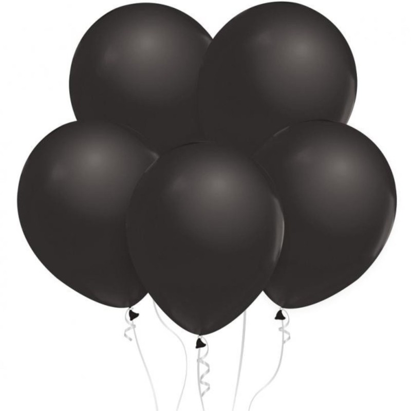 Lateksowe czarne balony metalik  12" - 30 cm. 10 szt.