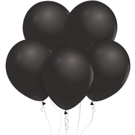 Lateksowe czarne balony metalik  12" - 30 cm. 10 szt.