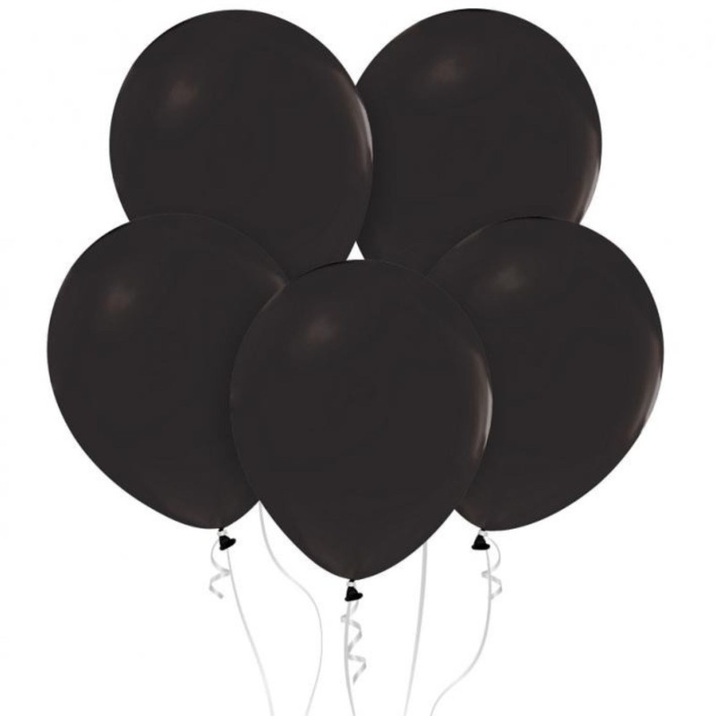 Lateksowe czarne balony pastelowe 12" - 30 cm. 10 szt.