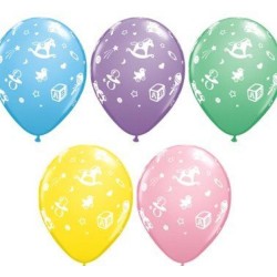 Lateksowe Balony kolorowe z nadru. Zabaweczki 11" - 28 cm / 25 szt.
