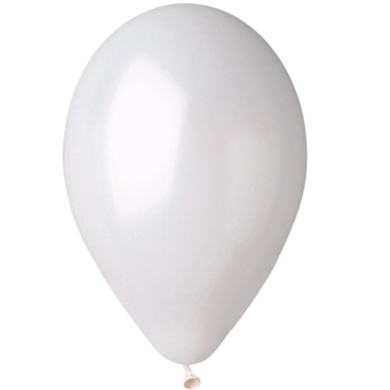 Lateksowe białe balony metalic GM90 10" - 26 cm. 100 szt.