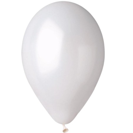 Lateksowe białe balony metalic GM90 10" - 26 cm. 100 szt.