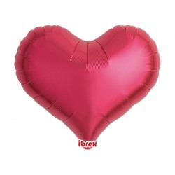 Balon foliowy czerwony w kształcie "serca" metalic, 14"- 35 cm / 5 szt.
