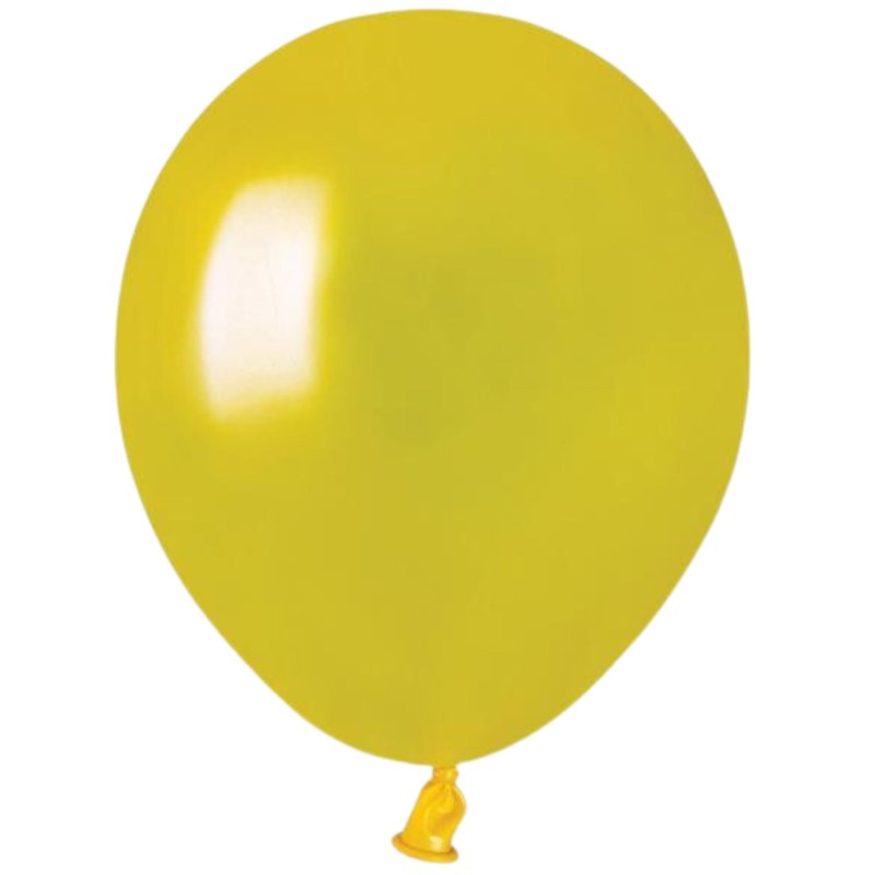 Lateksowe żółte balony metalic AM50 5" - 13 cm. 100 szt.
