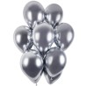 Lateksowe srebrne Balony GB120 shiny - klasyczne, 13" - 33 cm. 50 szt.