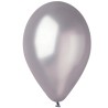 Lateksowe srebrne Balony GM110 metal - klasyczne, 12" - 30 cm. 100 szt.