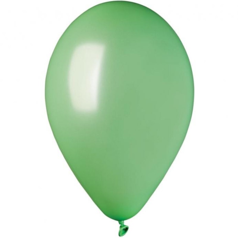 Lateksowe zielone Balony GM90 metaliczne - klasyczne 10"- 25 cm. 100 szt.