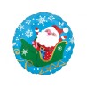 Foliowe Balony kolorowe z nadrukiem Mikołaj w saniach. 18"- 46 cm / 1 szt.(zapakowany)