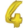 Foliowe złote balony "cyfra 4", 14" - 35 cm. 1 szt.