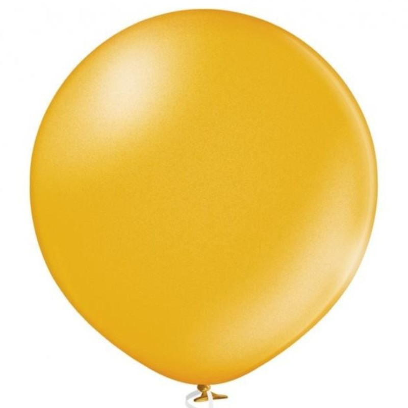 Lateksowy złoty Balon B250 Metallic Gold - okrągły 24" - 61 cm. 1 szt.
