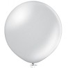 Lateksowy srebrny Balon B250 Metallic 1 szt. - okrągły 24" - 61 cm. 1 szt.