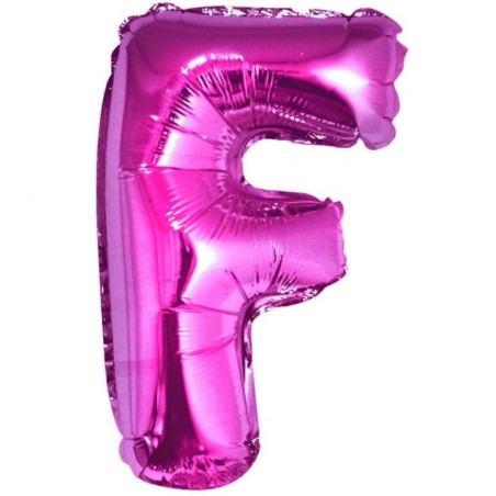 Balon foliowy różowy "Litera F", 14"- 35 cm /1szt